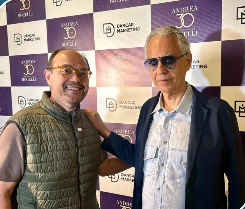 Encontro do Dr. Emílio com o Andrea Bocelli